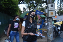 Se entregaron tapabocas en sectores comerciales y de alto flujo de personas