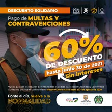 60% de descuento en pago de multas generadas durante el aislamiento obligatorio por covid-19