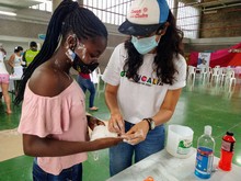 Con arte urbano conmemoraron el D&iacute;a de la Mujer mujeres y ni&ntilde;as en Llano Verde 