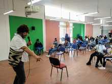 Estudiantes de la Instituci&oacute;n Educativa Nuevo Latir participaron en un conversatorio pedag&oacute;gico con el actor Fernando Sol&oacute;rzano