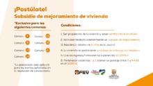 Convocatoria Subsidio de Mejoramiento de Vivienda 