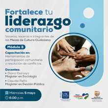 Fortalecimiento en liderazgo comunitario para integrantes de las Mesas de Cultura Ciudadana 