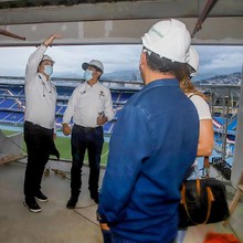 Alcalde Ospina verifica como van las obras en el Pascual Guerrero