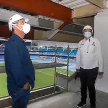 Alcalde Ospina verifica como van las obras en el Pascual Guerrero