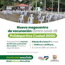 Este fin de semana se abre un nuevo megacentro de vacunaci&oacute;n en Cali