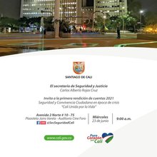 Invitaci&oacute;n a la Primera Rendici&oacute;n de Cuentas Secretaria de Seguridad y Justicia Junio 2021