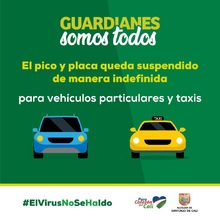 Movilidad Distrital reitera que pico y placa contin&uacute;a suspendido de forma indefinida