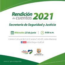 Invitaci&oacute;n a la Primera Rendici&oacute;n de Cuentas Secretaria de Seguridad y Justicia Junio 2021