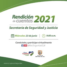 Invitaci&oacute;n a la Primera Rendici&oacute;n de Cuentas Secretaria de Seguridad y Justicia Junio 2021