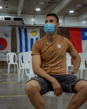 Guillermo De Amores, arquero titular del Deportivo Cali, recibi&oacute; el mi&eacute;rcoles (07.07.2021) la segunda dosis de la vacuna Pfizer contra el covid-19, en el megacentro del estadio ol&iacute;mpico Pascual Guerrero.