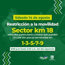 Restricci&oacute;n a la movilidad en el kil&oacute;metro 18 cambi&oacute; de horario