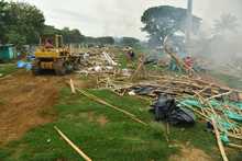 Se cumplen tres jornadas de desalojo en el Jarill&oacute;n del r&iacute;o Cauca