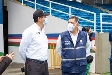 Alcalde Jorge Iv&aacute;n Ospina inspeccion&oacute; obras en los palcos del estadio Ol&iacute;mpico Pascual Guerrero