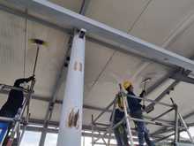 Empez&oacute; el montaje de las estructuras met&aacute;licas en las estaciones del MIO vandalizadas