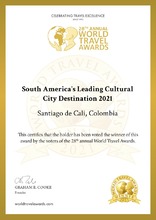 Cali recibi&oacute; el premio de Destino Cultural L&iacute;der en Sud&aacute;merica