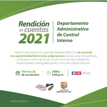 Control Interno invita a la ciudadan&iacute;a a participar en su segunda rendici&oacute;n de cuentas 2021