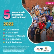 Calendario escolar de instituciones educativas oficiales para 2022