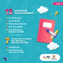 Calendario escolar de instituciones educativas oficiales para 2022