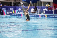 Valentina y Santiago, la pareja mixta colombiana de nado sincronizado de los Panamericanos