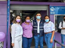 Corredor del MIO de la carrera 15 se pinta de violeta