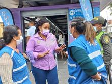 Corredor del MIO de la carrera 15 se pinta de violeta