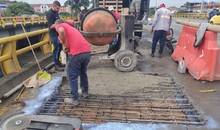 Reparan losa de concreto en puente vehicular de la carrera 8 con calle 70