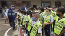 Movilidad grad&uacute;a a 50 ni&ntilde;os como patrulleritos escolares de la Instituci&oacute;n Educativa Bartolome Loboguerrero. 