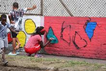 Con murales y siembra de &aacute;rboles, se embelleci&oacute; punto impactada por arrojo de residuos 