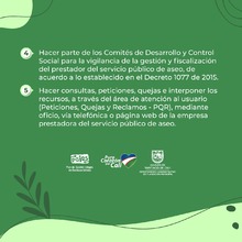 Conozca sus derechos como usuario del sistema p&uacute;blico de aseo 