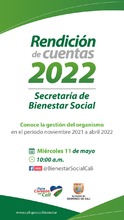 Bienestar Social rendir&aacute; cuentas de su gesti&oacute;n este 11 de mayo