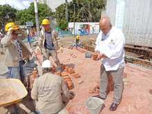 Intensifican obras de espacio p&uacute;blico en el Parque Central r&iacute;o Cali