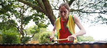 Los sonidos de la marimba enamoraron a la argentina Eliana Cogliati