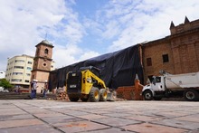 Inician recolecci&oacute;n de materiales en fachada de la Iglesia de San Francisco