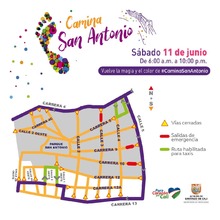 Conozca los cierres viales de este s&aacute;bado para &lsquo;Camina San Antonio&rsquo;