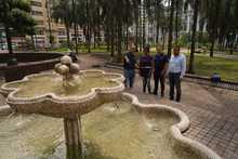 En la Plaza de Cayzedo volvi&oacute; a brotar el agua de las fuentes ornamentales