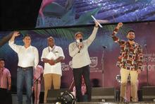 Homenaje a maestros chocoanos Octavio Panesso y Leonidas Valencia por parte del se&ntilde;or alcalde Jorge Iv&aacute;n Ospina en el marco del festival Petronio &Aacute;lvarez