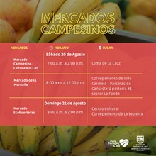 Este fin de semana, el parche es con los mercados campesinos de Cali y sus corregimientos