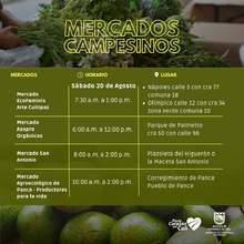 Este fin de semana, el parche es con los mercados campesinos de Cali y sus corregimientos