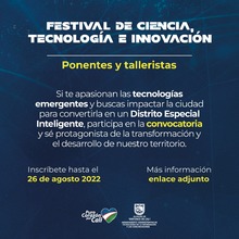 Festival de Ciencia, Tecnolog&iacute;a e Innovaci&oacute;n Ponentes y Talleristas 