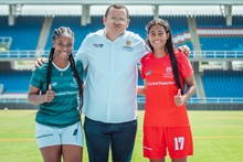 Jugadoras de la Selecci&oacute;n Colombia motivan a finalistas de la Liga Femenina en Cali