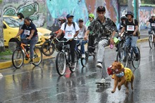 El Ciclopat&iacute;n Paseo, una fiesta por la movilidad sostenible, que ni la lluvia logr&oacute; frenar