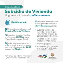 V&iacute;ctimas del conflicto armado podr&aacute;n acceder a una vivienda digna nueva o usada en Cali