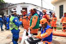 En Simulacro Municipal, organismos de socorro realizaron b&uacute;squeda y rescate de tres personas