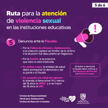 Si conoce un caso de violencia sexual en entornos educativos active la Ruta de Atenci&oacute;n 