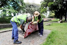 Unidad de Bienes y Servicios le puso manos al parque Central R&iacute;o Cali II
