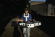 Banda m&uacute;sico marcial del Barrio Berl&iacute;n recibe sus insumos musicales