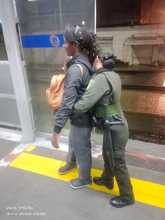 Para evitar que el delito viaje, Polic&iacute;a madrug&oacute; a subirse al MIO 