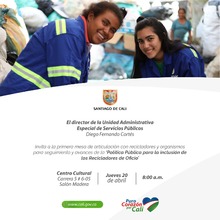 Mesa de articulaci&oacute;n de la Pol&iacute;tica P&uacute;blica para la inclusi&oacute;n de los Recicladores de Oficio