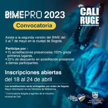 Inscripciones abiertas para &lsquo;Cali Ruge en Bime 2023&rsquo;
