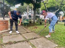 Parque de La M&uacute;sica se enluci&oacute; con jornada de limpieza y ornato
